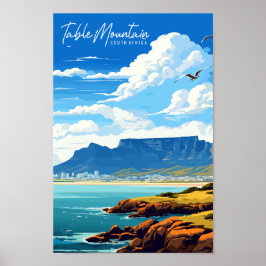 Tafelberg Südafrika Jahrgangsort Poster