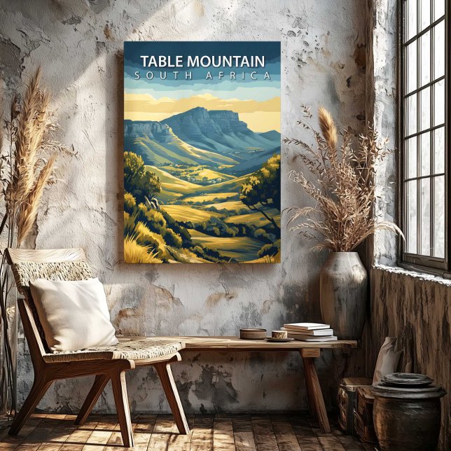 Tafelberg Südafrika Leinwanddruck (Table Mountain South Africa Canvas Print by TinkPrints.)