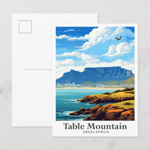 Tafelberg Südafrika Reise Illustration Postkarte