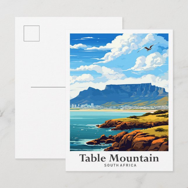 Tafelberg Südafrika Reisevorführung Postkarte (Vorne/Hinten)