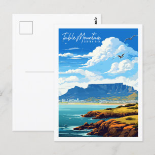 Tafelberg Südafrika Vintage-Reiseort Postkarte