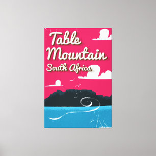 Tafelberg Südafrika Vintage-Reiseposter Leinwanddruck