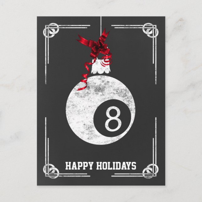 Tafelbillard Weihnachtskarten Feiertagspostkarte (Vorderseite)