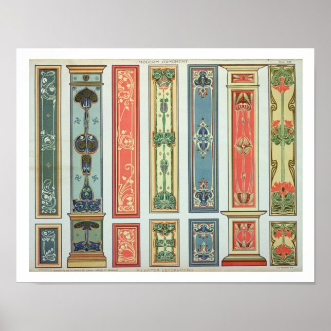 Tafeldesigns, Platte XII aus "Moderne Ornamente" p Poster (Vorne)