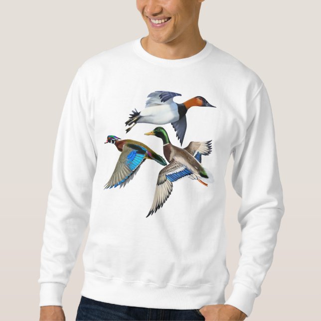 Tafelenten, Stockenten und Waldschnatterenten im F Sweatshirt (Vorderseite)
