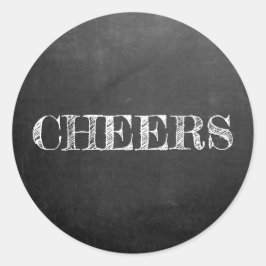 Tafeljubeln Typografie schwarz-weiß Runder Aufkleber