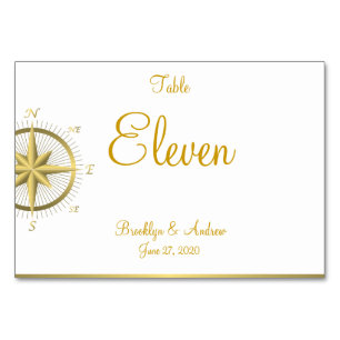 Tafelkarten mit weißen nautischen Hochzeiten, Plat Tischnummer