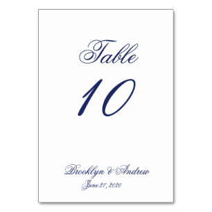 Tafelkarten mit weißen nautischen Hochzeiten, Plat Tischnummer