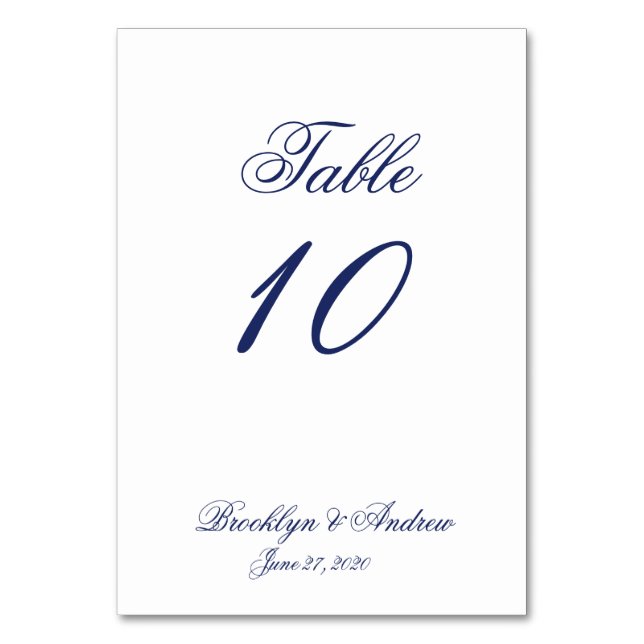 Tafelkarten mit weißen nautischen Hochzeiten, Plat Tischnummer (Vorderseite)