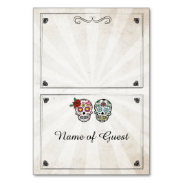 Tafelkarten Name des Gastes Wedding Sugar Skull Tischnummer