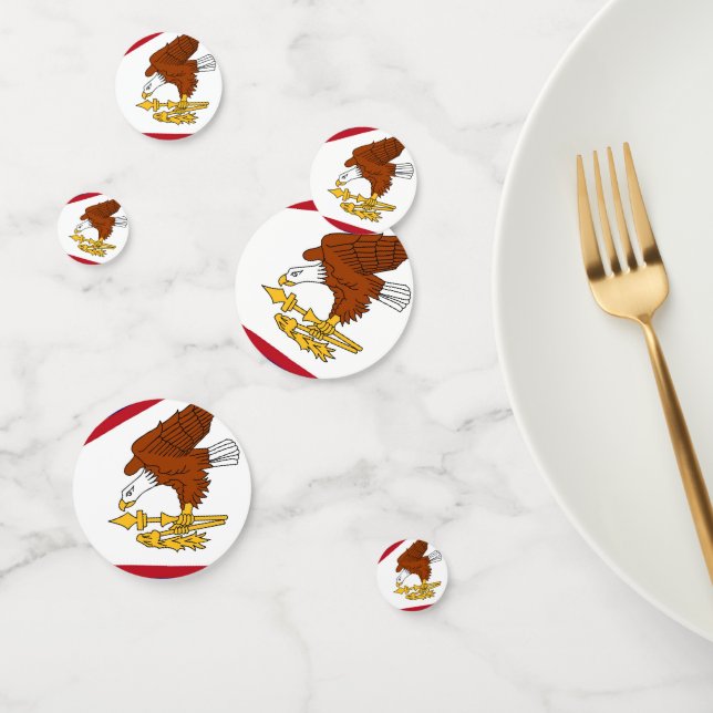 Tafelkonfetti mit der Flagge Amerikanisch-Samoas Konfetti (Gruppe)