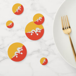 Tafelkonfetti mit der Flagge Bhutans Konfetti