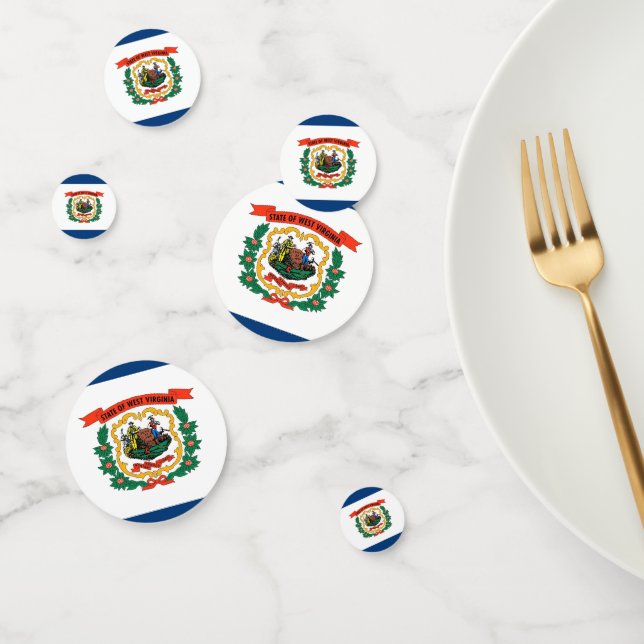 Tafelkonfetti mit der Flagge von West Virginia Konfetti (Gruppe)