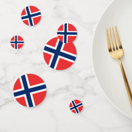 Tafelkonfetti mit norwegischer Flagge Konfetti