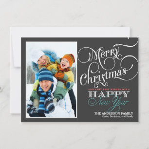 Tafelkreide-Weihnachts-Feiertags-Foto-Flat-Karte Feiertagskarte