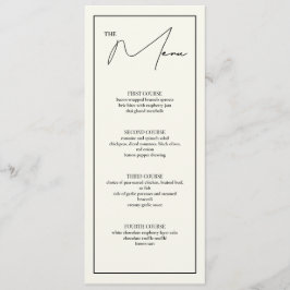 Tafelmenükarte Schwarz/Weiß 4x9.25 Menükarte