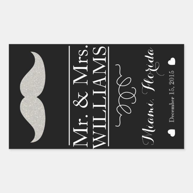 Tafelmuster für Hochzeitsweinflaschen Rechteckiger Aufkleber (Vorderseite)