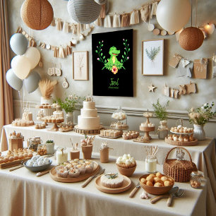 Tafelschild Alligator Babydusche Poster