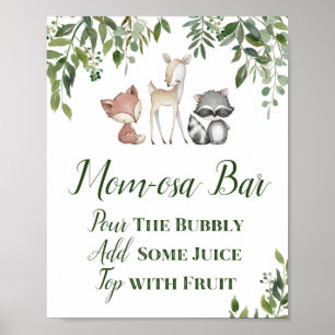 Tafelschild aus grünem Holz - Momosa Bar Zeichen 8 Poster