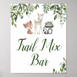 Tafelschild aus grünem Holz - Trail Mix Bar 8x10 Poster