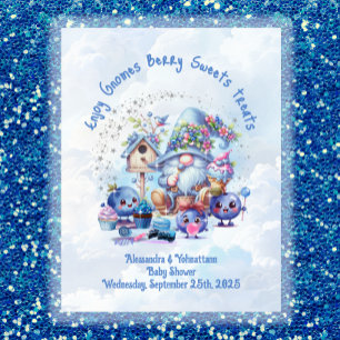 Tafelschild Blueberry Gnome Baby Dusche Thema Poster