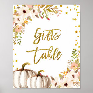 Tafelschild für Goldkürbis Poster
