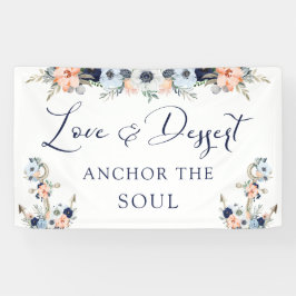Tafelschild für Nautic Wedding Floral Anchor Banner