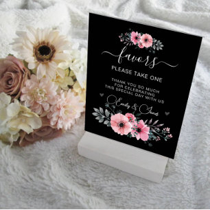 Tafelschild mit Blumenblättern, Gastgeschenke, Gas Acrylschild