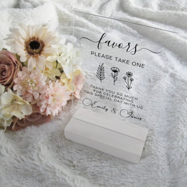 Tafelschild mit Blumenblättern, Gastgeschenke, Gas Acrylschild (Von Creator hochgeladen)