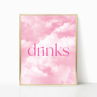 Tafelschild mit Funkelnd rosa Wolken