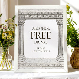 Tafelschild mit Spalten für alkoholfreie Getränke Poster