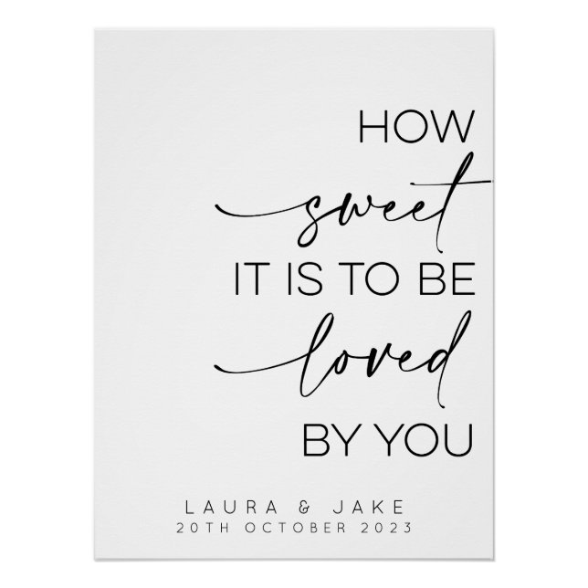 Tafelschild - wie süß es zu lieben ist poster (Vorderseite)