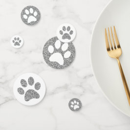 Tafelsprinkle für Tierpaws aus Silber-Glitzer Konfetti