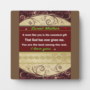 Tafelüberschrift, Geschenk für meine Mutter, Zitat Fotoplatte