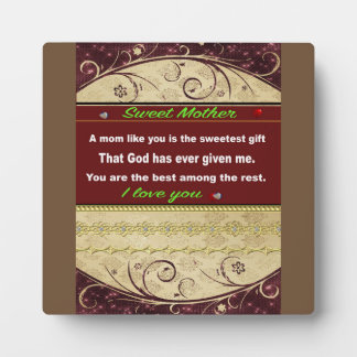 Tafelüberschrift, Geschenk für meine Mutter, Zitat Fotoplatte