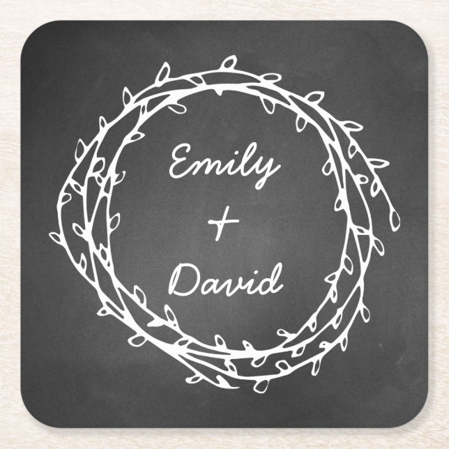 Tafelwreath-kundenspezifische PapierUntersetzer Rechteckiger Pappuntersetzer (Vorderseite)