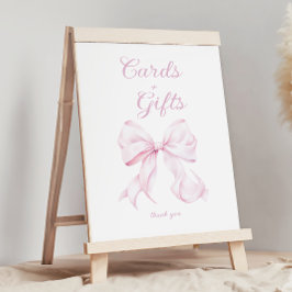 Tafelzeichen für rosa Bow-Karten und -Geschenke Poster