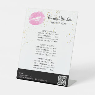 *~* Tafelzelt PINK LIPS-Tabletop Pedestal-Zeichen Sockelschild