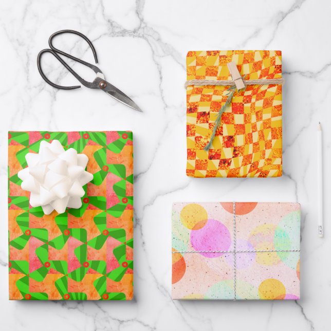 Taffi Op Art Gear Sampler Geschenkpapier Set (Vorderseite)