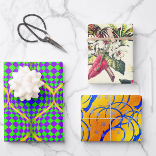 Taffi Op Art, Hollywood Floral und Jasmine Geschenkpapier Set