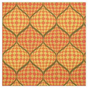 Taffi Op Art Orange Green und Yellow Stoff