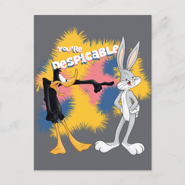 TAFFY DUCK™ & BUGS BUNNY™ "You are Despicable" Postkarte (Vorderseite)