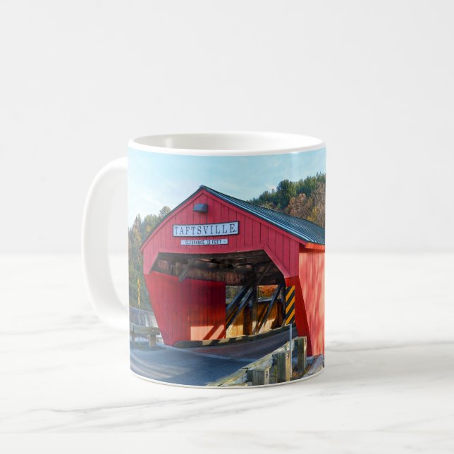 Taftsville Covered Bridge, Windsor Landkreis, Verm Kaffeetasse (Vorderseite Links)