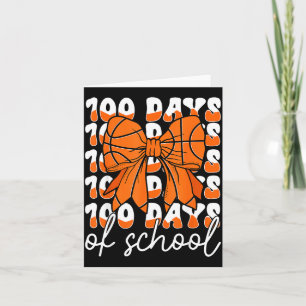 Tag 100 Tage Schule 100. Basketball Bälle Kokette Karte