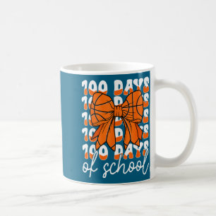 Tag 100 Tage Schule 100. Basketball Bälle Koketter Kaffeetasse