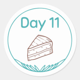 Tag 11 runder aufkleber