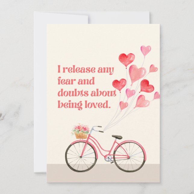 Tag 14 Liebe-Affirmationskarten des Roten Herzens (Vorderseite)