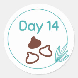 Tag 14 runder aufkleber