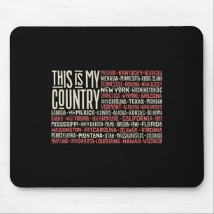 Tag 4. Juli USA Flaggen Amerika Staat Karte Namen Mousepad