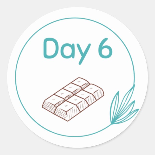 Tag 6 runder aufkleber (Vorderseite)